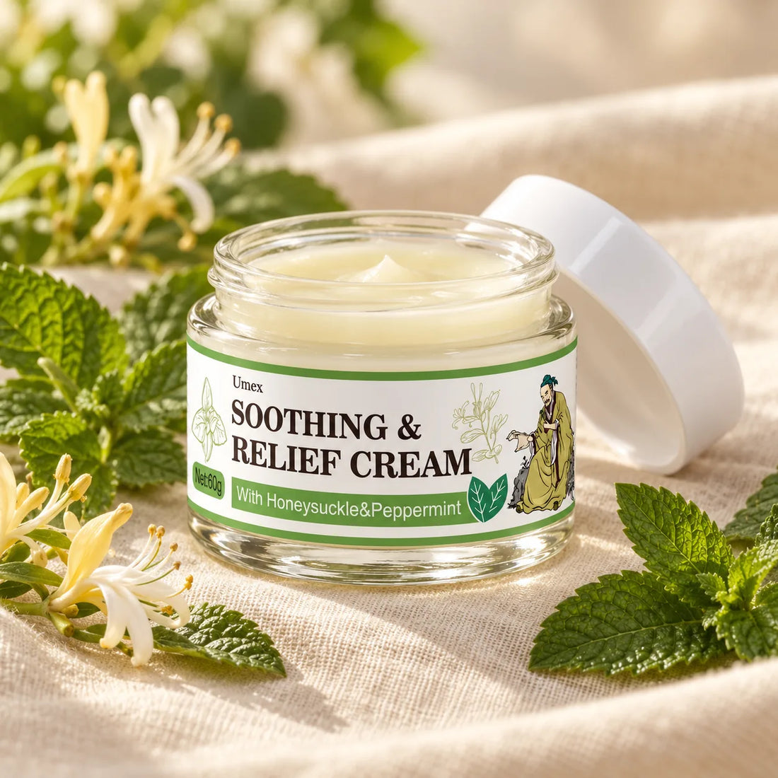 Crema Calmante Herbal de Madreselva y Menta